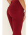 Shyanne Women's Red Seamed Pocket Flare Jeans, Red, hi-res