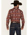 Image #4 - Cody James Men's Sioux Falls Southwestern Print Long Sleeve Snap Western Shirt, Red, hi-res