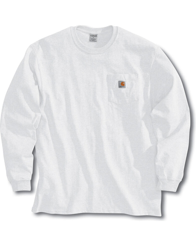 Carhartt Men's Workwear Long-Sleeve Pocket T-Shirt - Tall, White, hi-res