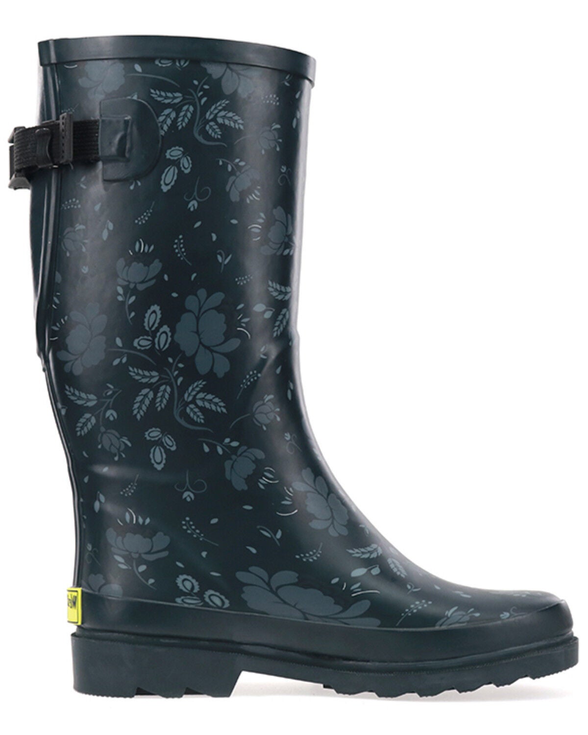 Western Chief Women's Feminine Floral Wide Calf Tall Rain Boots, Slate, hi-res