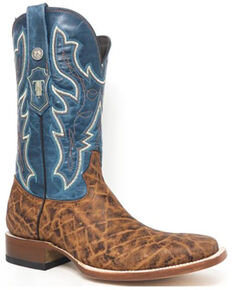 Tanner Mark Men's Cisco Western Boots - Wide Square Toe, Cognac, hi-res