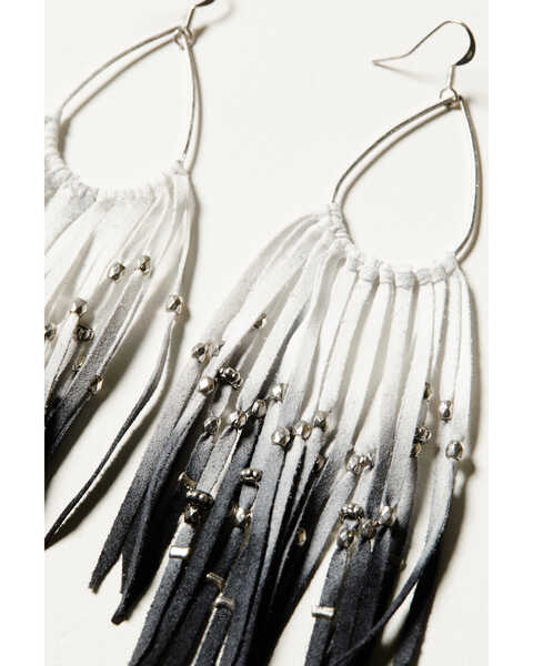 Image #2 - Idyllwind Women's Leather Ombre Studded Rolynn Earrings , Black, hi-res