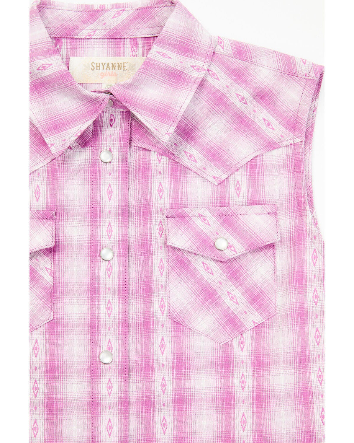 Image #2 - Shyanne Toddler Girls Dobby Striped Western Pearl Snap Shirt, Grape, hi-res