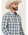 Image #2 - Cody James Men's Howdy Duty Plaid Print Long Sleeve Button-Down Western Shirt, Blue, hi-res