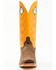Image #4 - Justin Men's Billet Cowhide Leather Western Boots - Square Toe , Orange, hi-res