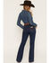 Image #3 - Wrangler Women's Emerie Dark Wash High Rise Bell Trouser Stretch Denim Riding Jeans, Dark Wash, hi-res