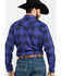Rock 47 by Wrangler Men's Large Plaid Long Sleeve Western Shirt , Purple, hi-res
