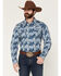 Image #1 - Cody James Men's Escape Route Paisley Print Long Sleeve Snap Western Shirt, Light Blue, hi-res