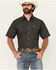 Image #1 - Ely Walker Men's Geo Print Short Sleeve Snap Western Shirt - Tall, Black, hi-res