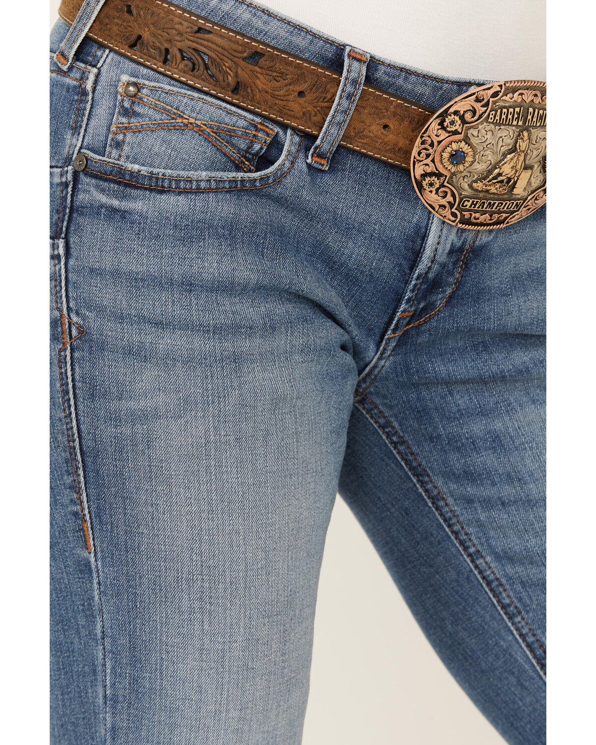 Image #4 - Ariat Women's Allison Medium Wash Mid Rise Bootcut Stretch Denim Jeans, Medium Wash, hi-res