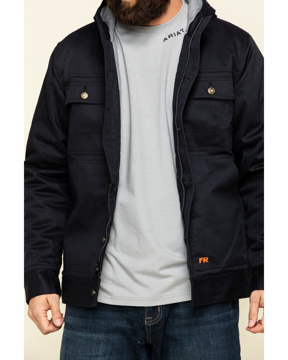 Image #4 - Cody James Men's FR Hooded Duck Work Jacket - Tall, Black, hi-res