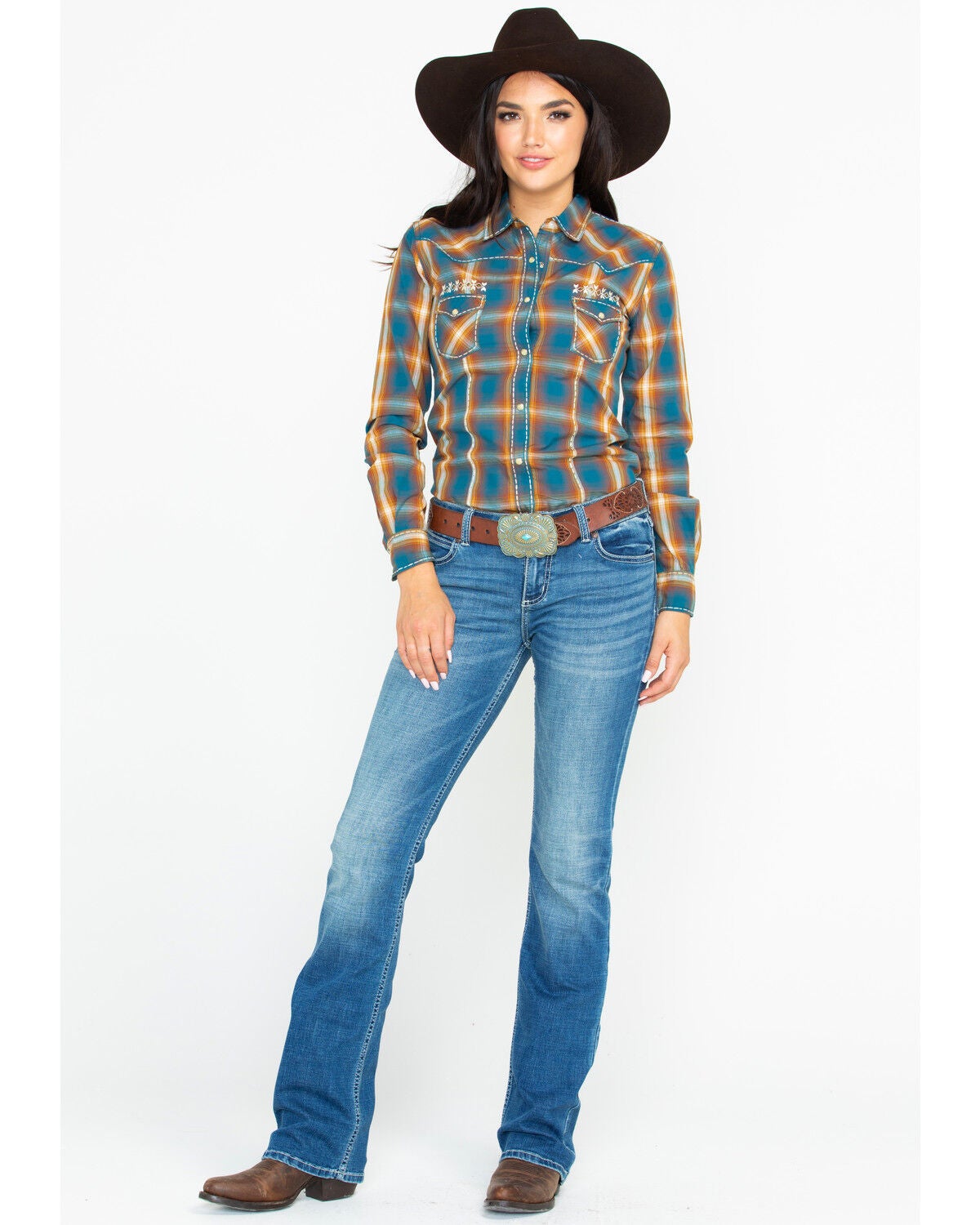 Image #6 - Wrangler Women's Retro Mae Deadwood Light Wash Mid Rise Bootcut Jeans, Blue, hi-res
