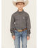 Image #1 - Cinch Boys' Geo Print Long Sleeve Button-Down Western Shirt, Grey, hi-res