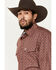 Image #2 - Panhandle Men's Select Paisley Print Long Sleeve Snap Western Shirt, Dark Red, hi-res