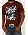 Image #3 - Cinch Men's Jeans 96' Mountain Graphic T-Shirt , Heather Red, hi-res