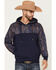 Image #1 - Hooey Men's Jimmy Southwestern Block Hooded Pullover, Navy, hi-res