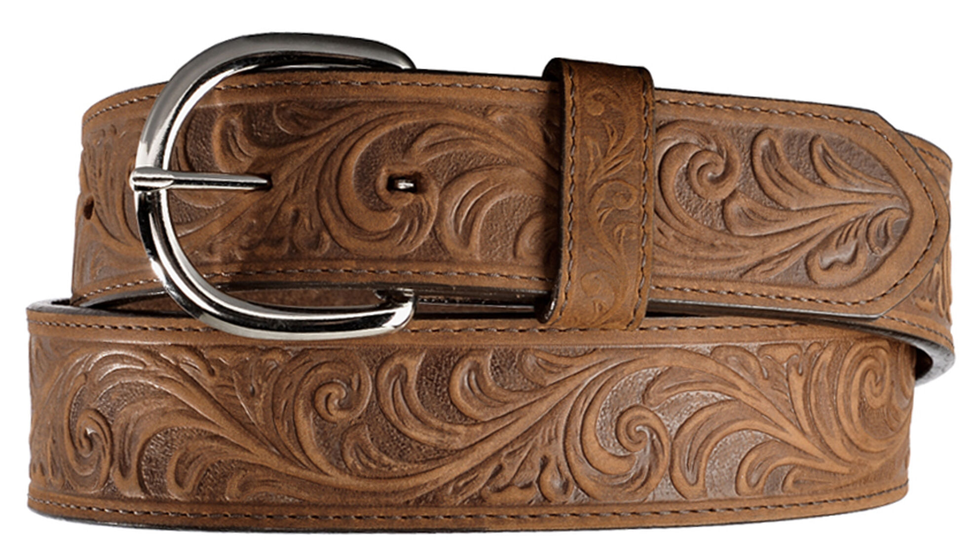 Tooled outlet leather belt