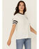 Image #1 - White Crow Women's Steer Head Football Short Sleeve Graphic Tee, White, hi-res