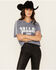 Image #1 - Youth in Revolt Women's Dallas Varsity Short Sleeve Graphic Tee, Blue, hi-res