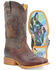 Image #1 - Tin Haul Men's Wolf Western Boots - Broad Square Toe, Brown, hi-res