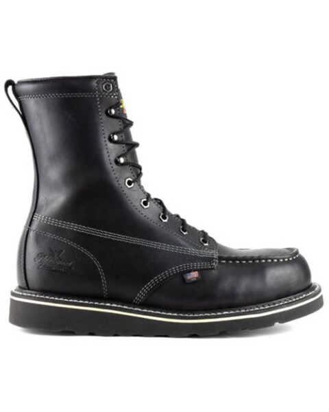 Image #2 - Thorogood Men's American Heritage Made In The USA Work Boots - Steel Toe, Black, hi-res