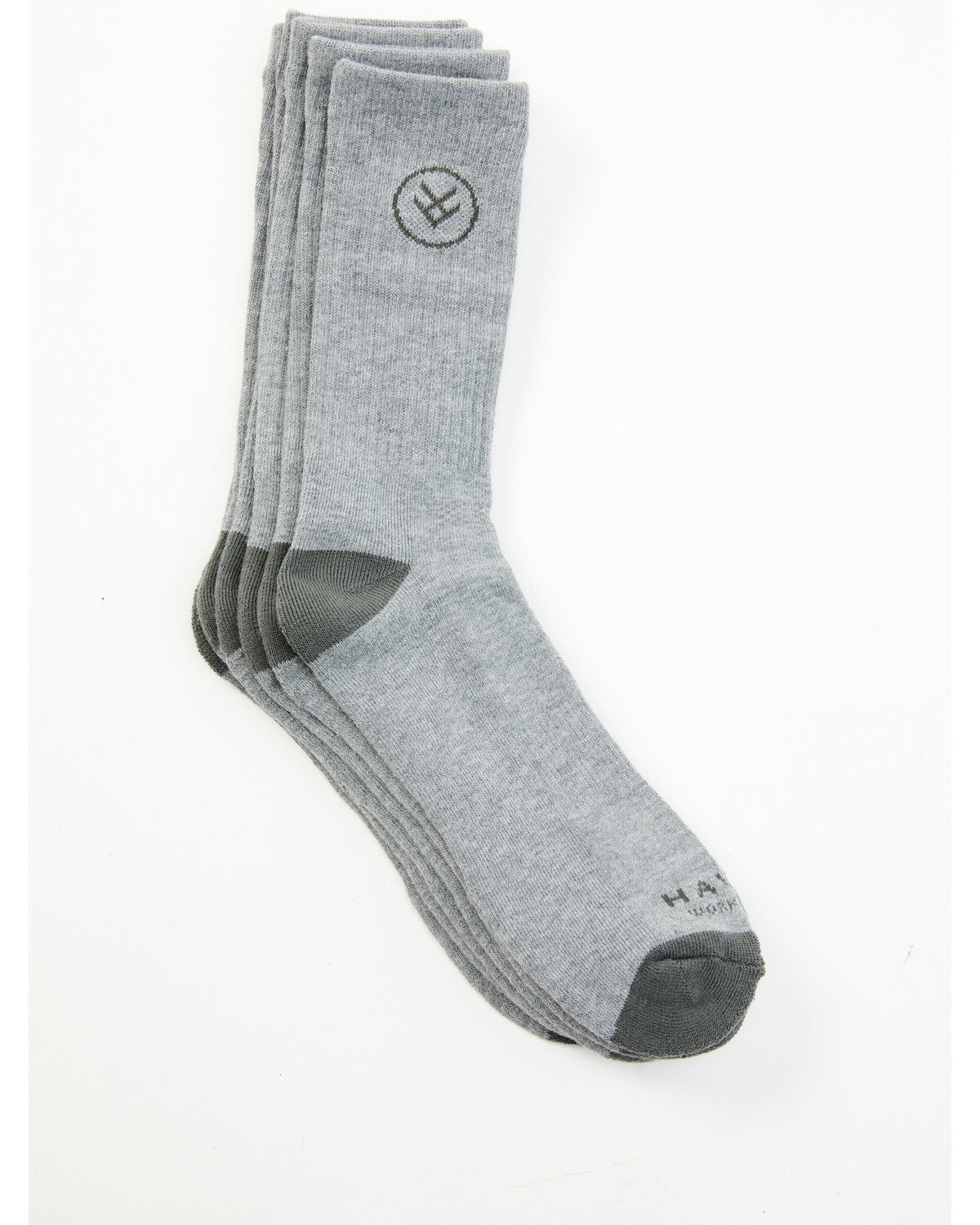 Hawx Men's Gray Crew Work Socks, No Color, hi-res
