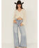 Image #1 - Miss Me Women's Light Wash High Rise Super Wide Stretch Denim Jeans, Light Wash, hi-res