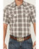 Image #3 - Gibson Trading Co Men's Starlink Plaid Print Short Sleeve Snap Western Shirt - Big, Grey, hi-res
