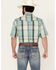 Image #4 - Wrangler Men's Plaid Print Short Sleeve Performance Western Shirt - Tall, Turquoise, hi-res