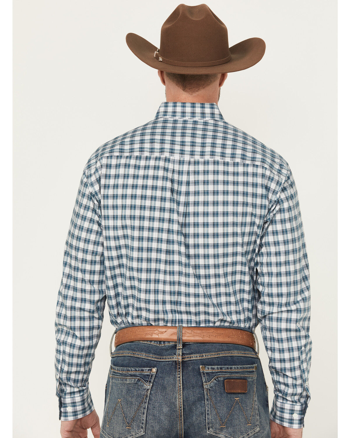 Image #4 - Cinch Men's Plaid Print Long Sleeve Button-Down Western Shirt, Cream, hi-res