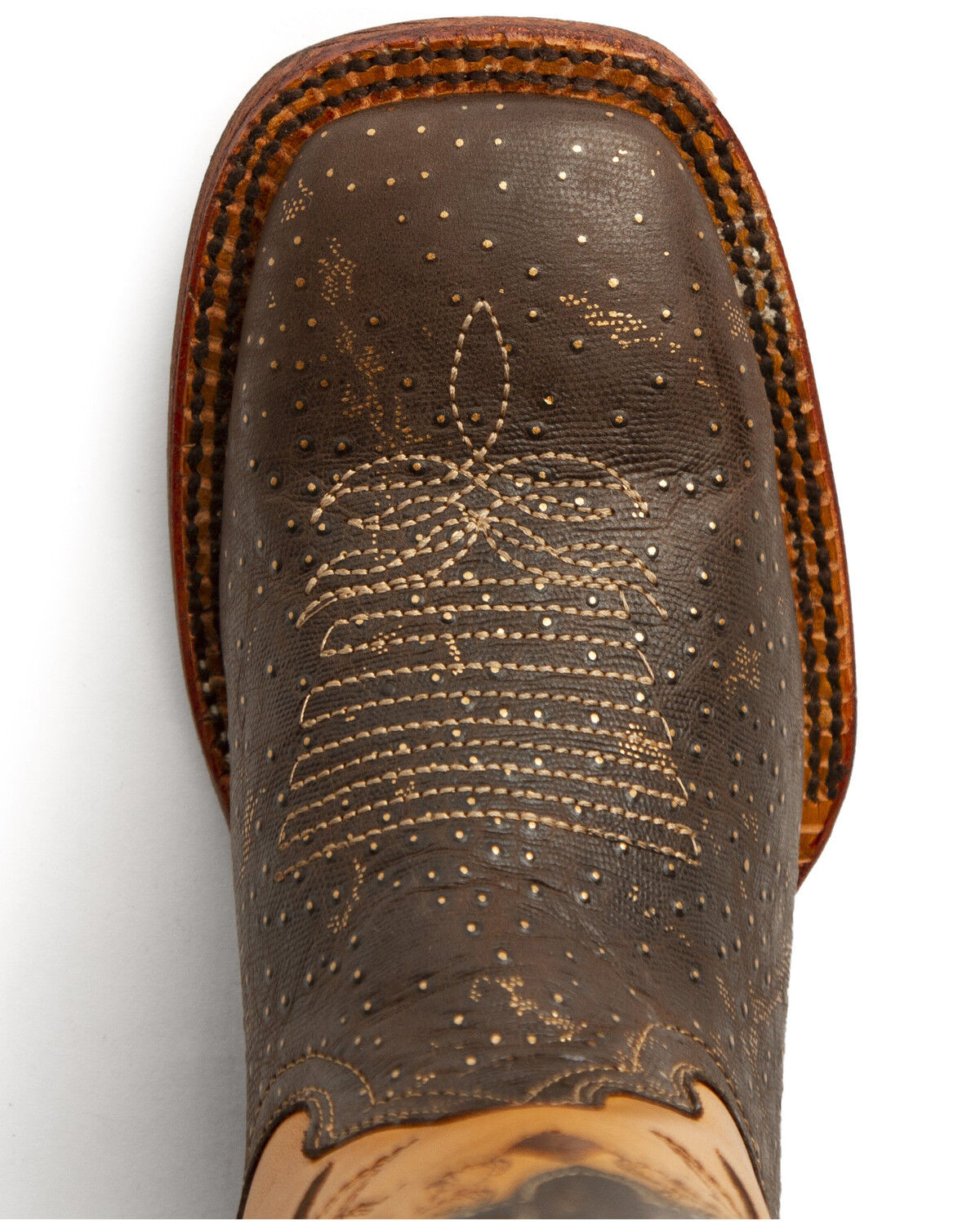 Image #5 - Ferrini Women's Shimmer Western Boots - Broad Square Toe, Chocolate, hi-res
