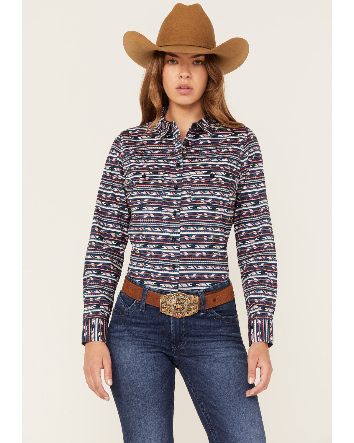 Image #1 - RANK 45® Women's Heritage Riding Shirt, Teal, hi-res