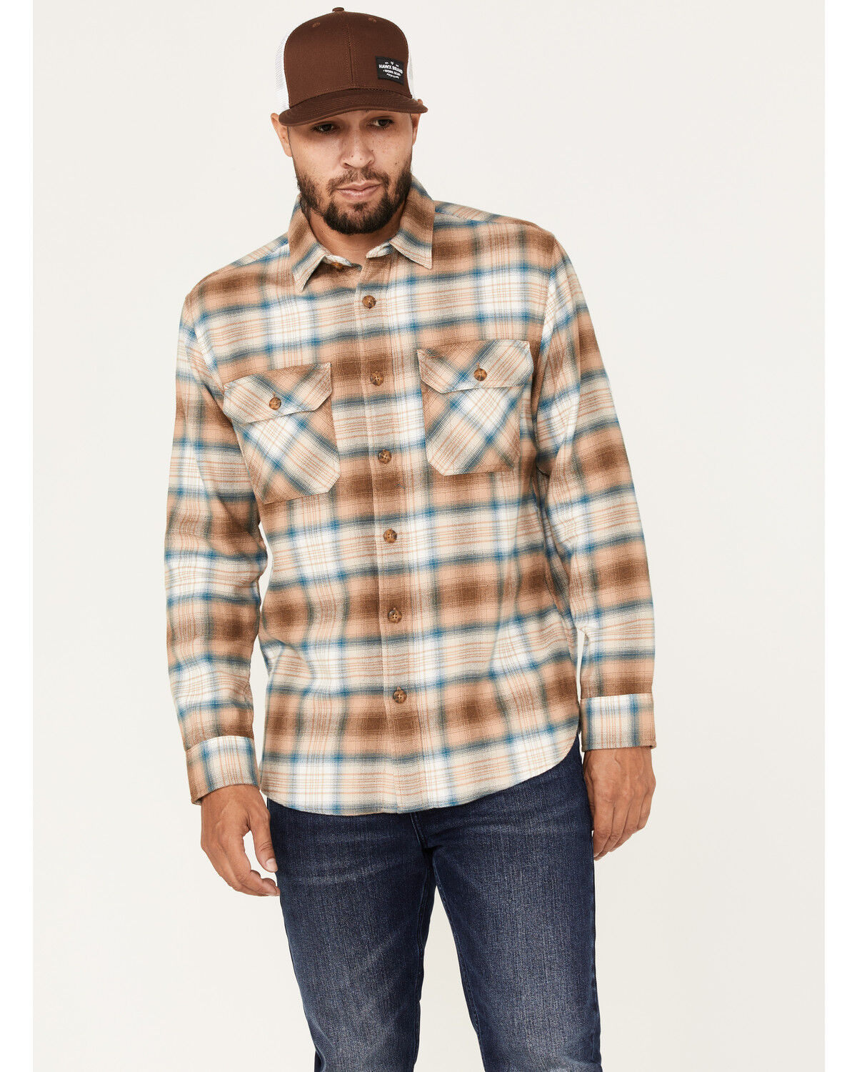 Image #1 - Pendleton Men's Burnside Large Plaid Print Button-Down Western Flannel Shirt, , hi-res