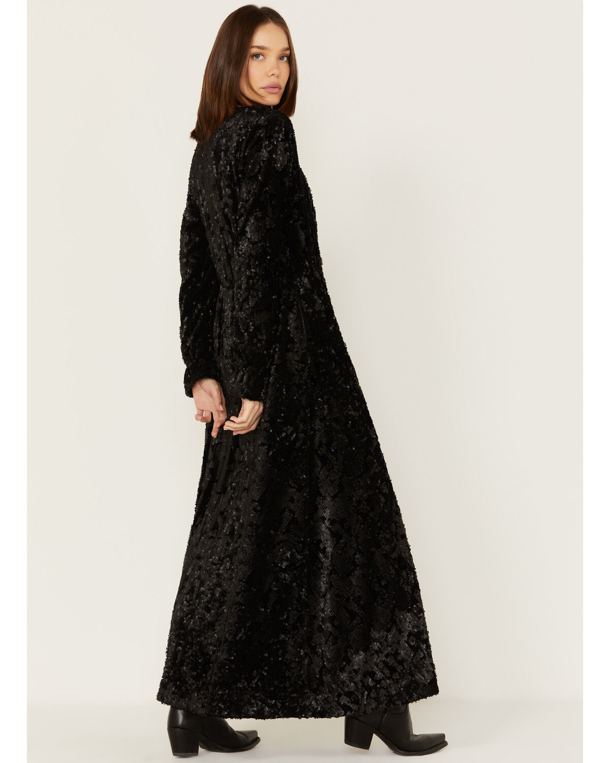 Image #4 - Shyanne Women's Velvet Sequin Duster, Black, hi-res