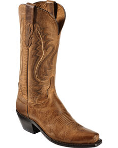 Lucchese Handmade 1883 Women's Cassidy Cowgirl Boots - Square Toe, Tan, hi-res