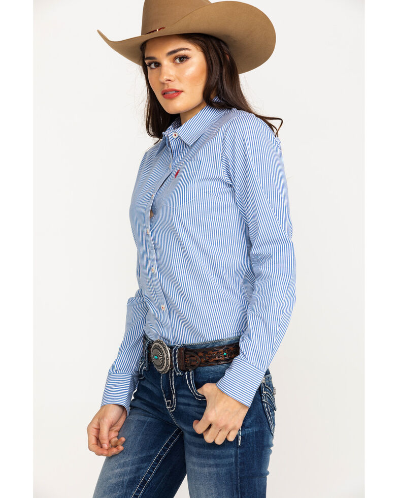 Ariat Women's Kirby Classic Blue Stripe Stretch Long Sleeve Shirt