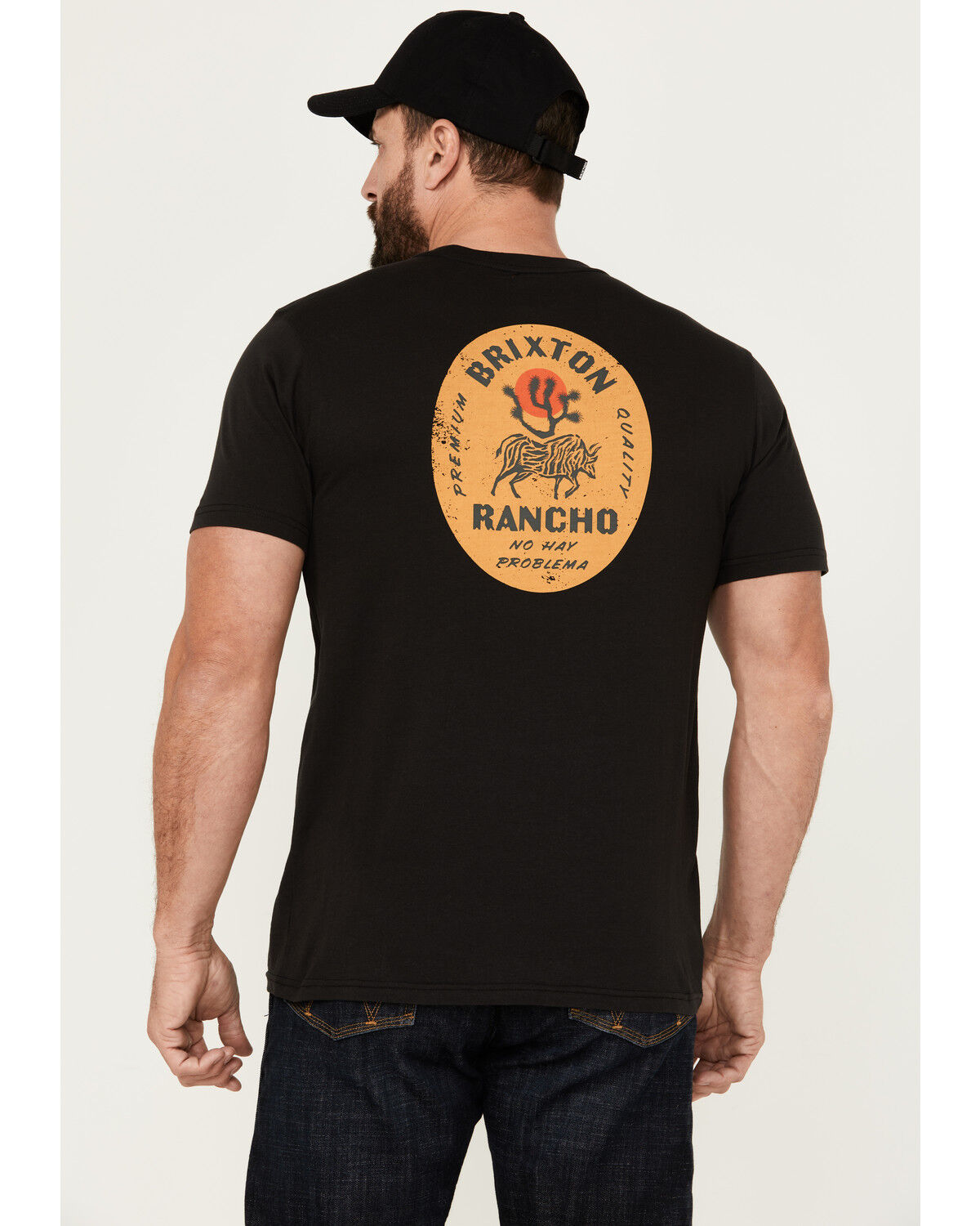 Image #1 - Brixton Men's Rancho Short Sleeve Graphic T-Shirt, Black, hi-res