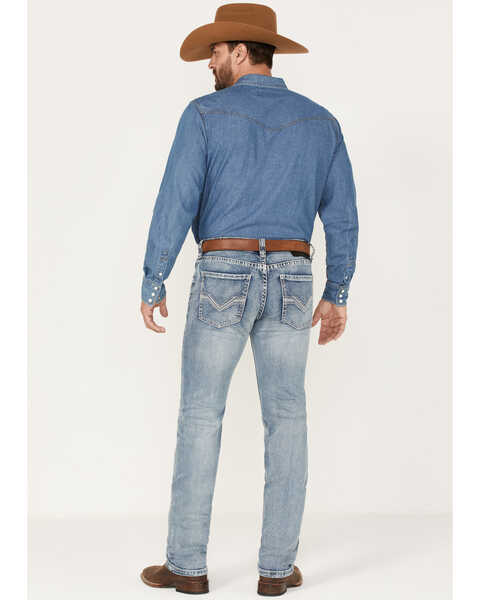 Image #1 - Rock & Roll Denim Men's Medium Wash Mid Rise Bootcut Jeans, Medium Wash, hi-res