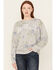 Image #1 - Originality Women's Nashville Floral Print Long Sleeve Shirt, Grey, hi-res