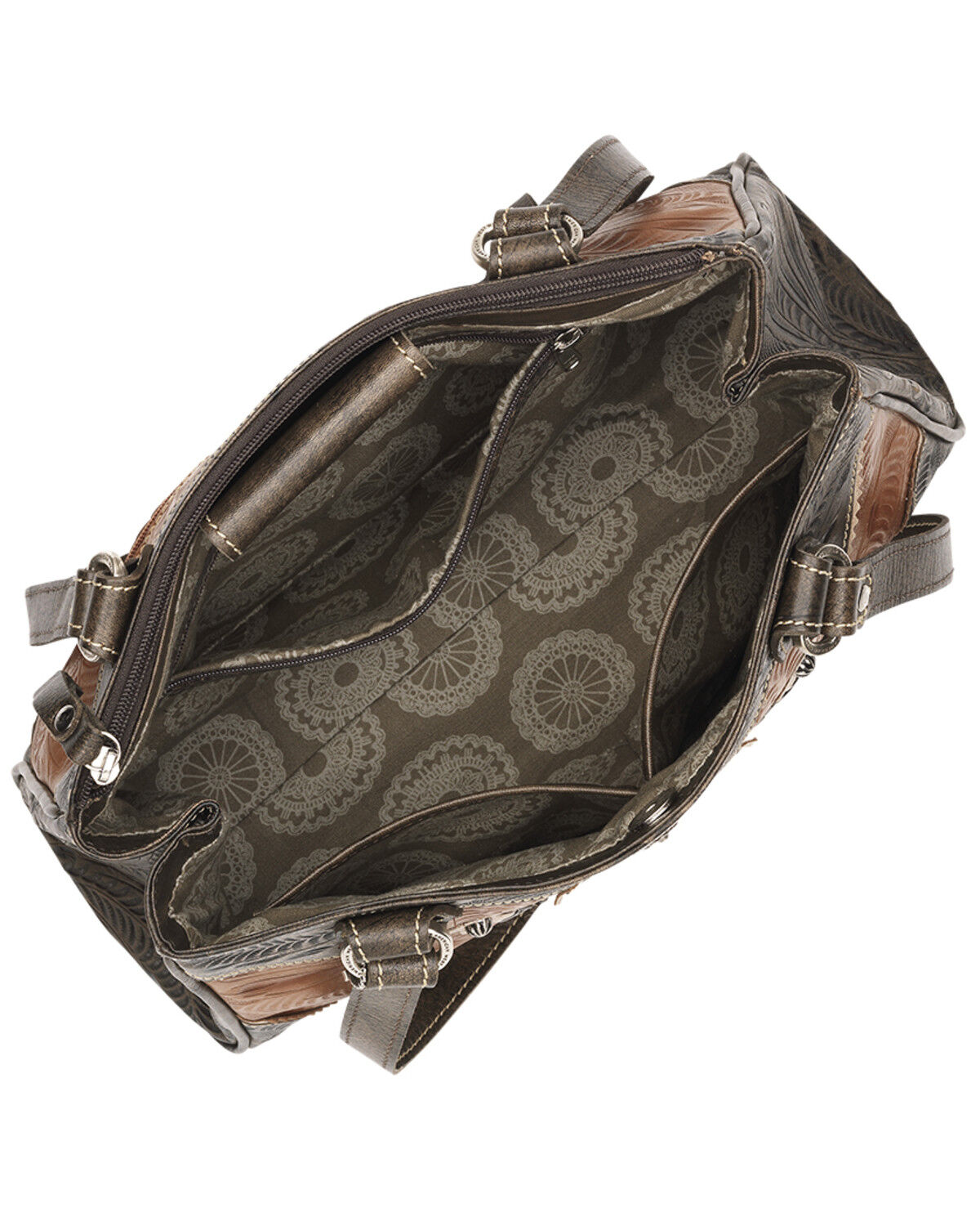 Image #3 - American West Women's Golden Tan Desert Wildflower Tote, Tan, hi-res