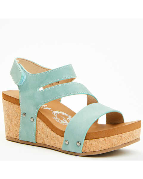 Very G Women's Casper Platform Sandals , Turquoise, hi-res