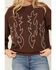 Image #3 - Blue B Women's Boot Stitch Crewneck Sweatshirt, Brown, hi-res