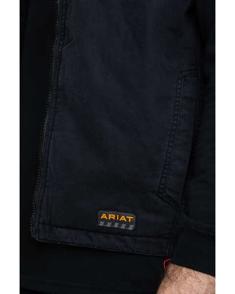Image #4 - Ariat Men's Rebar Washed Dura Canvas Insulated Work Vest , Black, hi-res