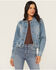 Image #1 - Rolla's X AC/DC Women's Medium Wash Lightning Denim Jacket, Medium Wash, hi-res