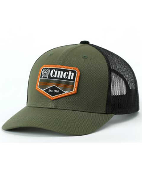 Cinch Men's Logo Trucker Cap, Olive, hi-res