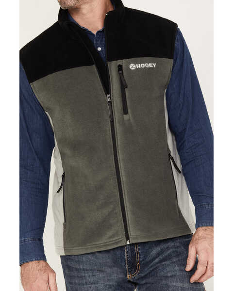 Image #3 - Hooey Men's Color Block Fleece Vest, Charcoal, hi-res