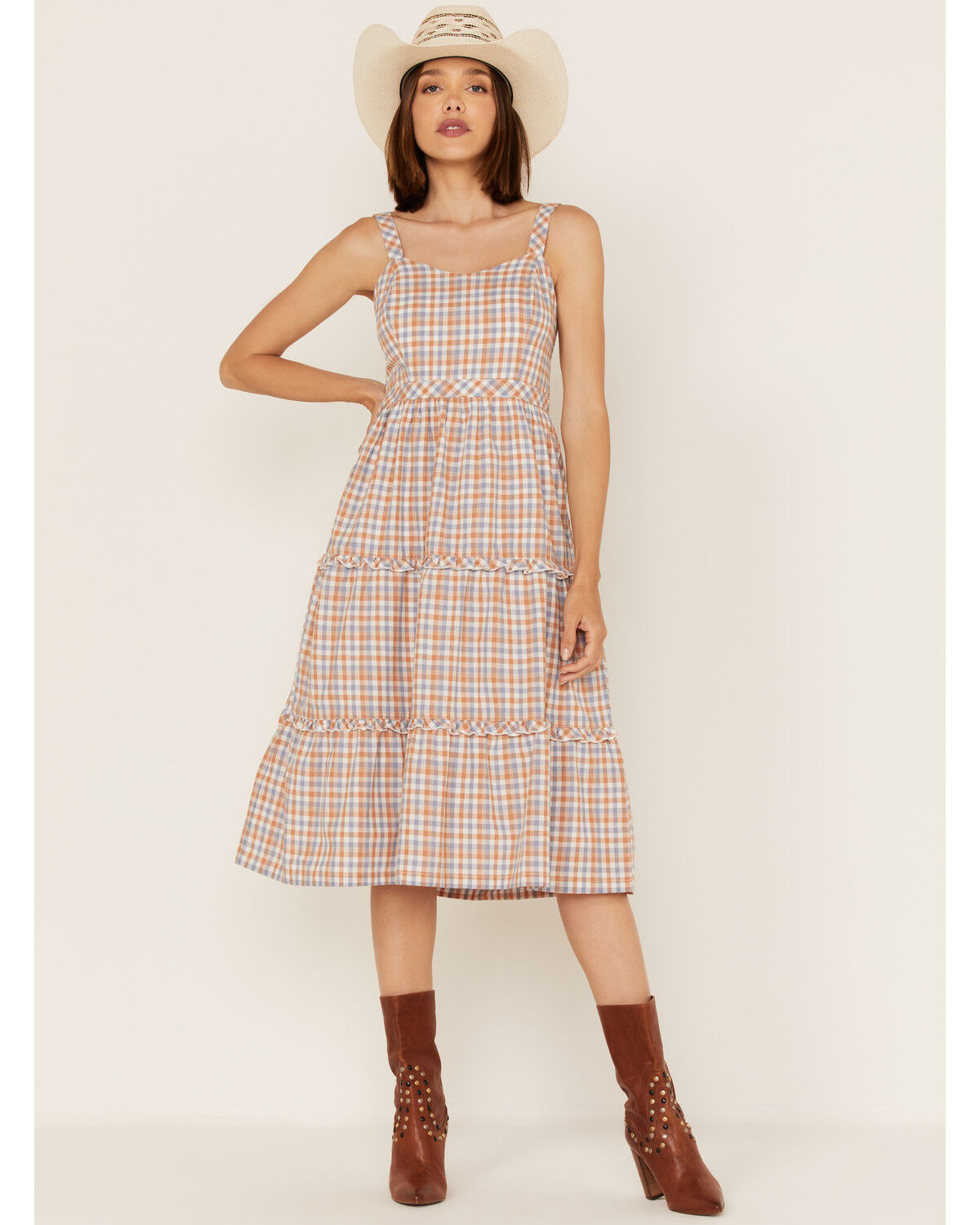 Image #2 - Cotton & Rye Women's Gingham Print Ruffle Midi Dress, , hi-res