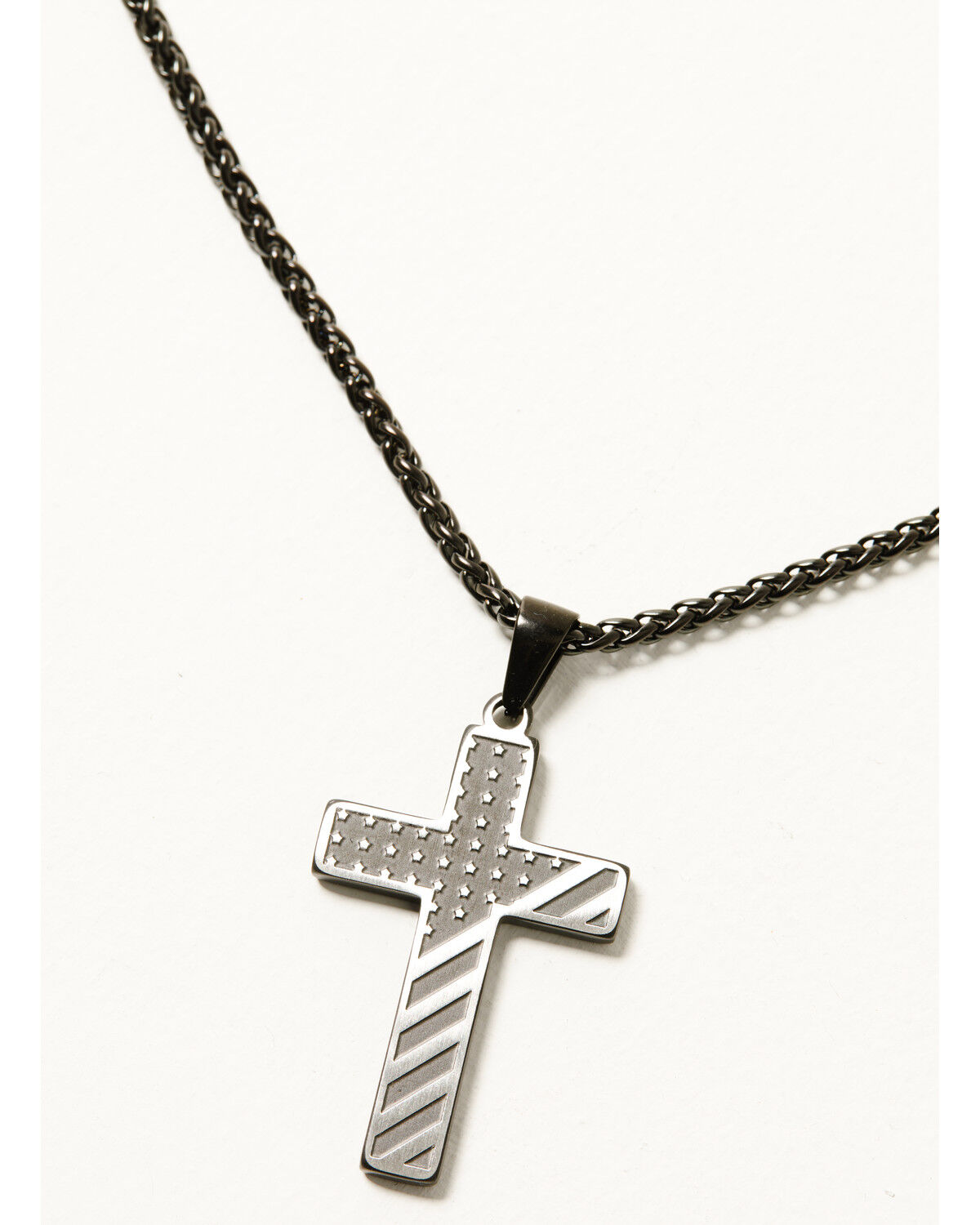 Image #3 - Cody James Men's Flag Cross Necklace, Silver, hi-res