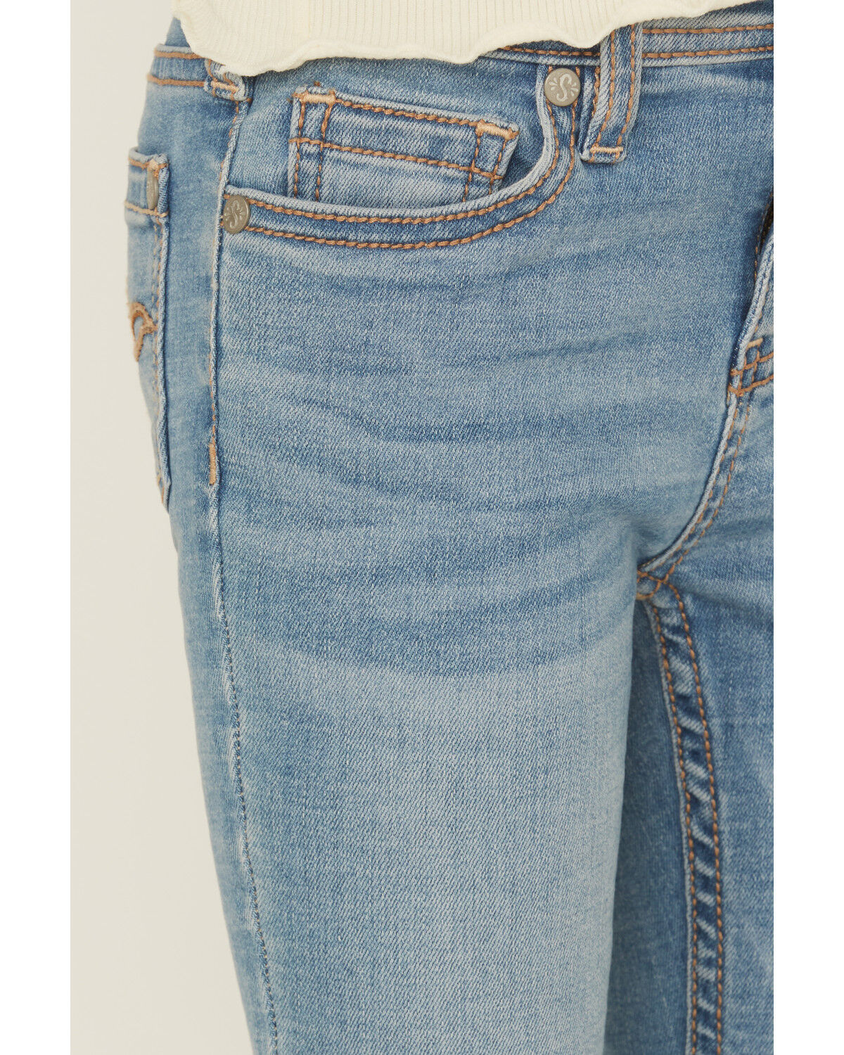 Image #2 - Shyanne Little Girls' Light Wash Shayla Bootcut Stretch Denim Riding Jeans, Light Wash, hi-res