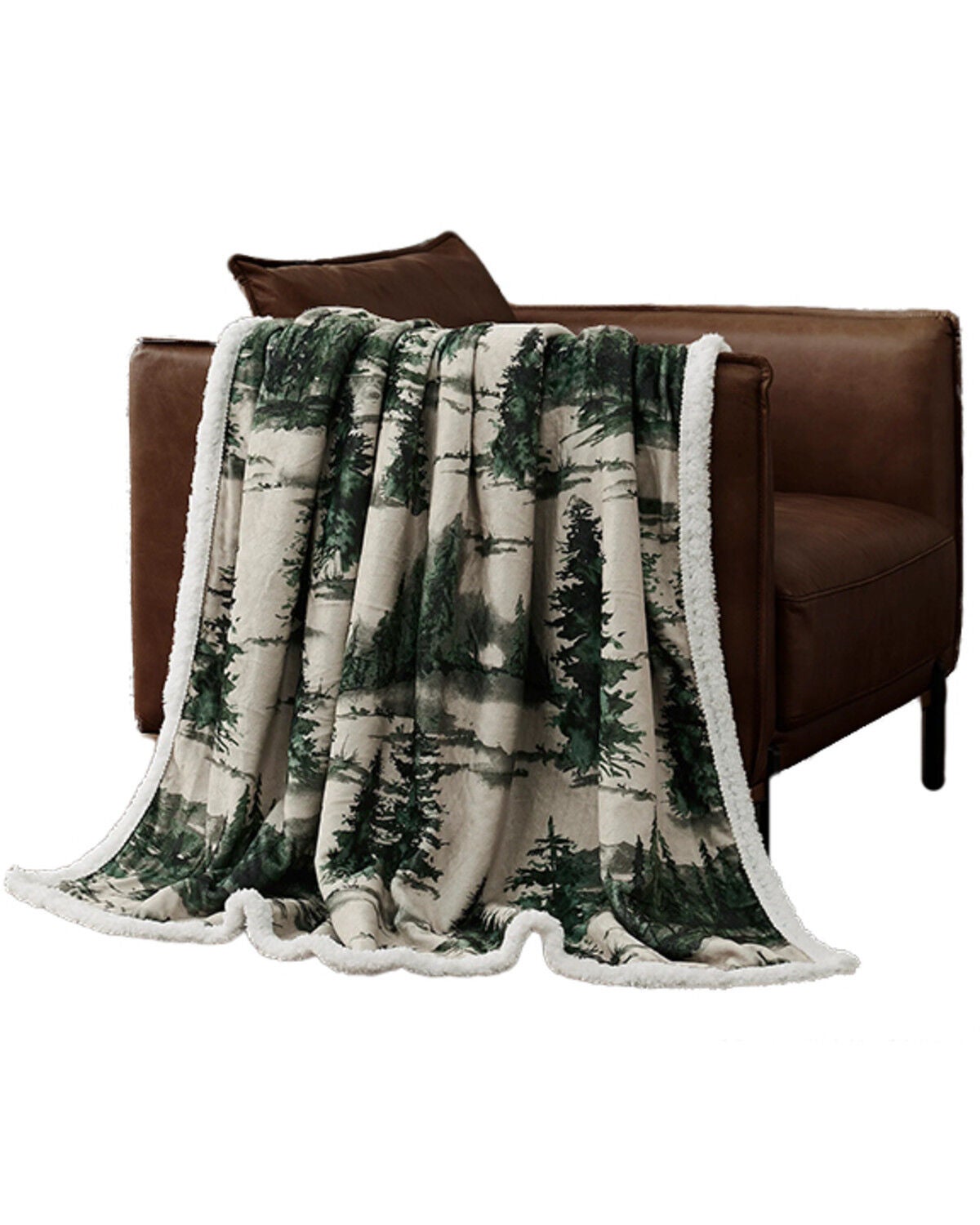 HiEnd Accents Joshua Campfire Sherpa Throw, White, hi-res